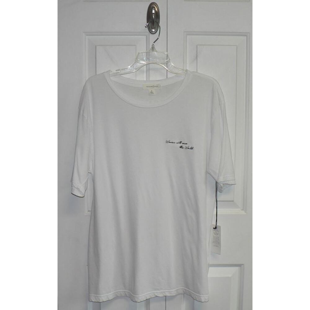 Treasure & Bond Embroidered Tee White "Women Will‎ Save the World" Med MSRP $39